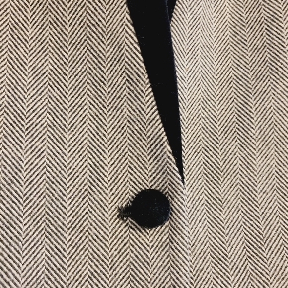 Sasson | Women's Vintage Chevron Striped Wool Jacket Blazer (Size 10/11) - Picture 7 of 15